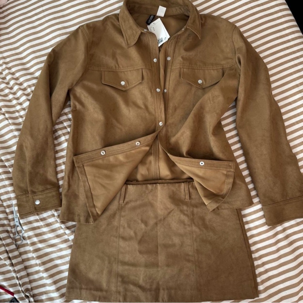 H&M Tan Blazer and Skirt Set